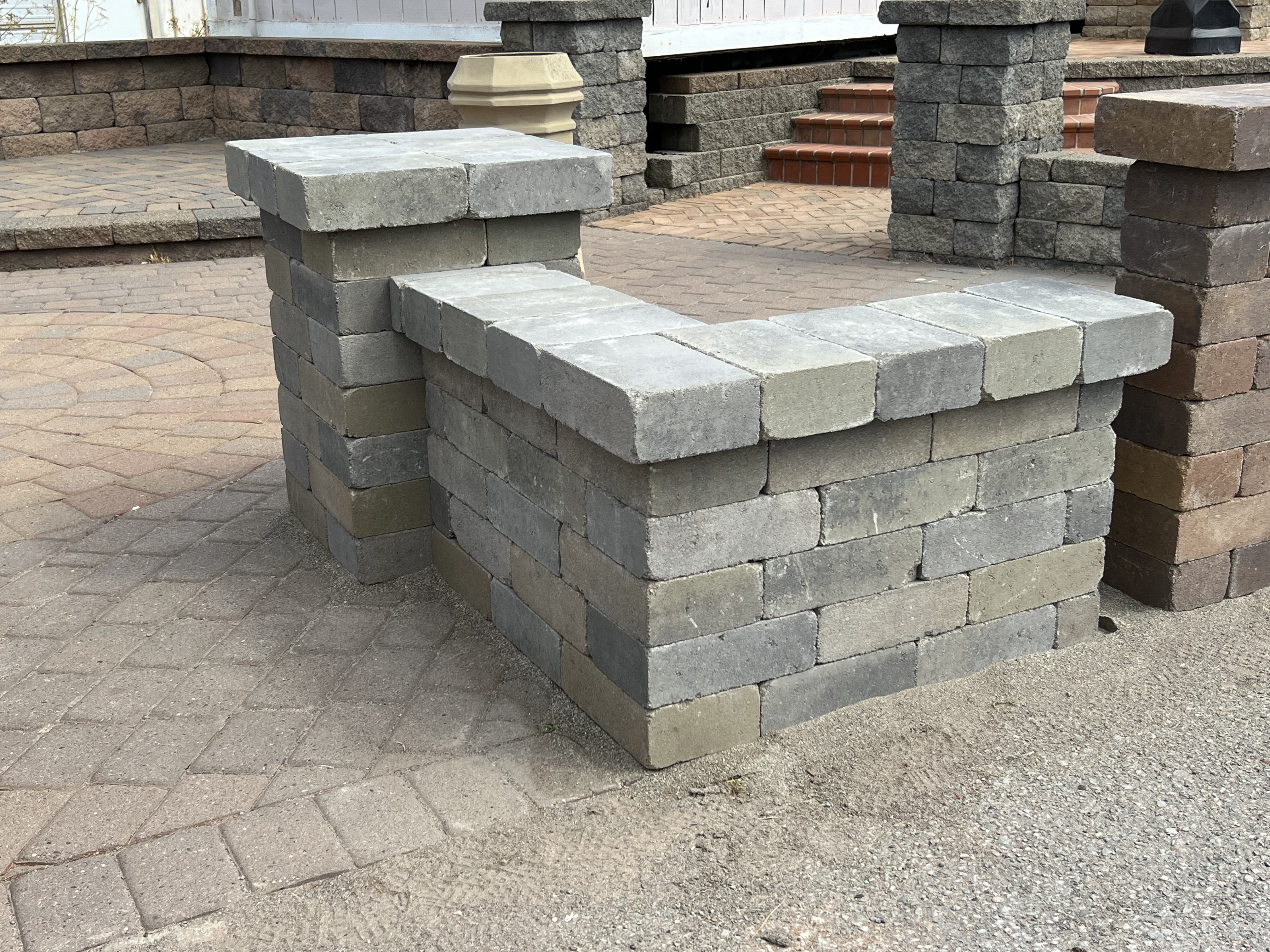 EuroStone (Olivine) Seat Wall and Pillar 2